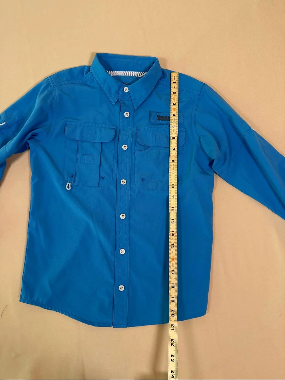 Bass Pro Shops Worldwide Sportsman Boys Angler Long Sleeve Button Up Shirt Small